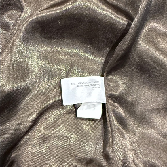 Old Navy Jacket real leather color distressed coffee Latte size Small - Picture 3 of 11